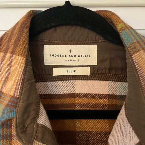 Imogene + Willie Ellie Plaid Flannel button down shirt top M - Picture 2 of 4